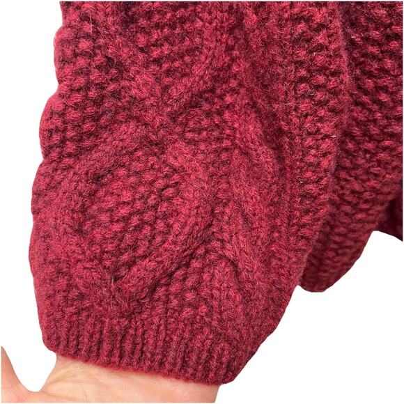 VTG J Crew Mens 100% Hand Knit Wool Cable Knit Sweater Size XXL Fisherman Heavy - Picture 4 of 6